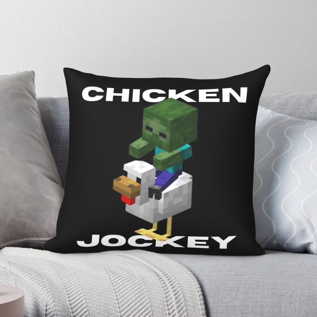 Chicken Jockey Funny Pillowcase Polyester Linen Velvet Printed Zip Decor Sofa Cushion Case x