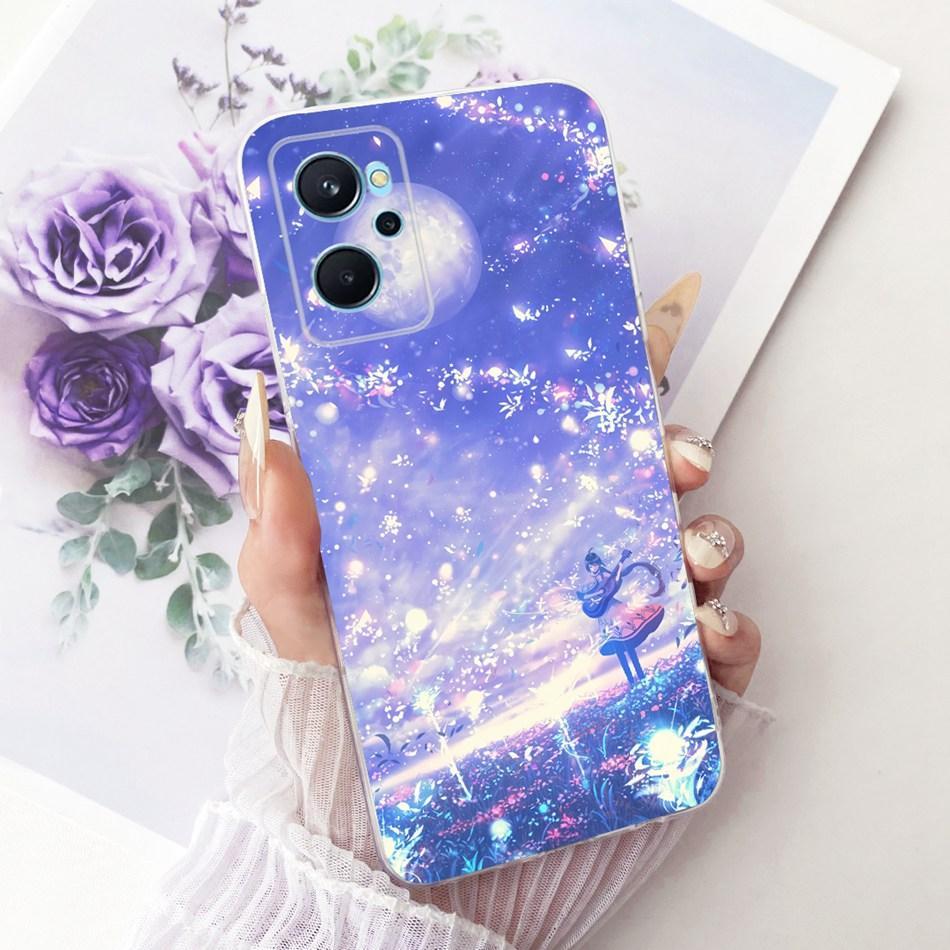 For Realme 9i RMX3491 Cute Flower Butterfly Cat Painted Case For Realme9i 4G Soft Silicone TPU Phone Cases