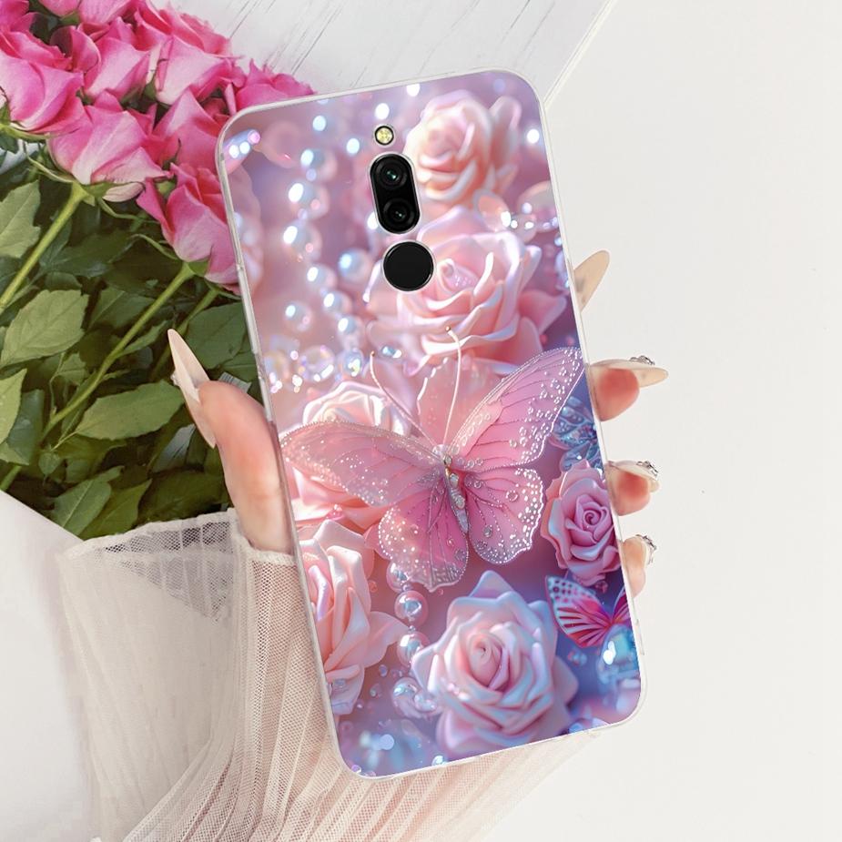 For Xiaomi Redmi 8 8A Case Luxury Flowers Butterfly Painted Cover Soft Slim Phone Case For Xiaomi Redmi 8A 8 Redmi8 Redmi8A Bags