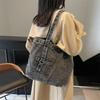 Ретро-сумка из денима, женская сумка через плечо, большая вместимость, портативная сумка для покупок, нишевая литературная японская и корейская повседневная универсальная сумка-тоут