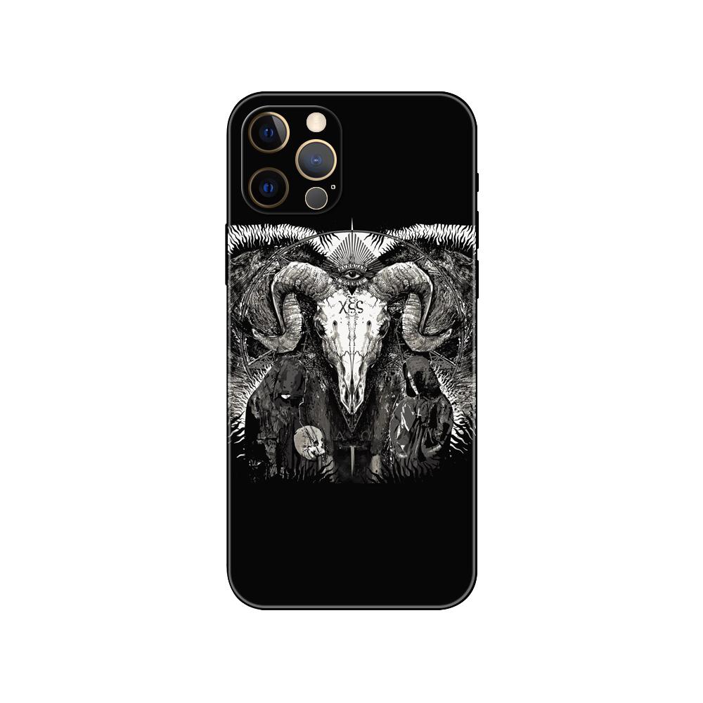 Чехол для телефона «Сатанинский страшный череп» для iPhone 5 5S 2020se 6 6s 7 8 plus x 10 XR XS 11 12 13 mini pro MAX, черная задняя крышка из ТПУ
