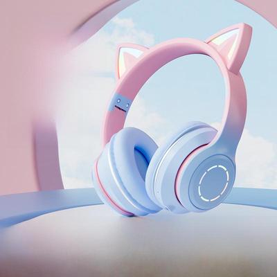 Гарнитура Bluetooth с кошачьими ушками и светящимся градиентом для онлайн-занятий и игр — универсальный подарочный выпуск