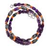 Natural Amethyst Rutile Quartz Carnelian Gemstone Beads Necklace 17" UB-4029 UB-4029