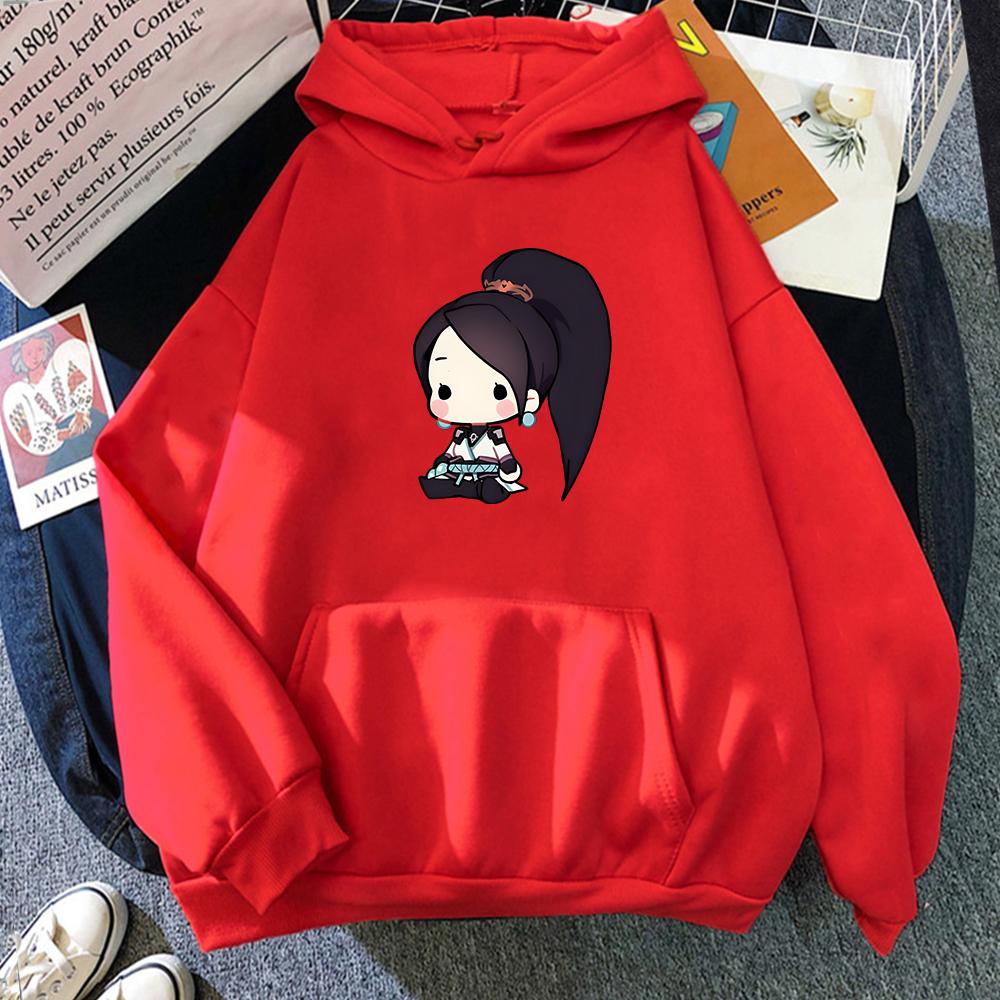 Толстовка с капюшоном в стиле Харадзюку, стреляющая игра, Kawaii Sage, толстовка с капюшоном и графическим рисунком, модная зимняя повседневная женская толстовка с длинными рукавами из мультфильма