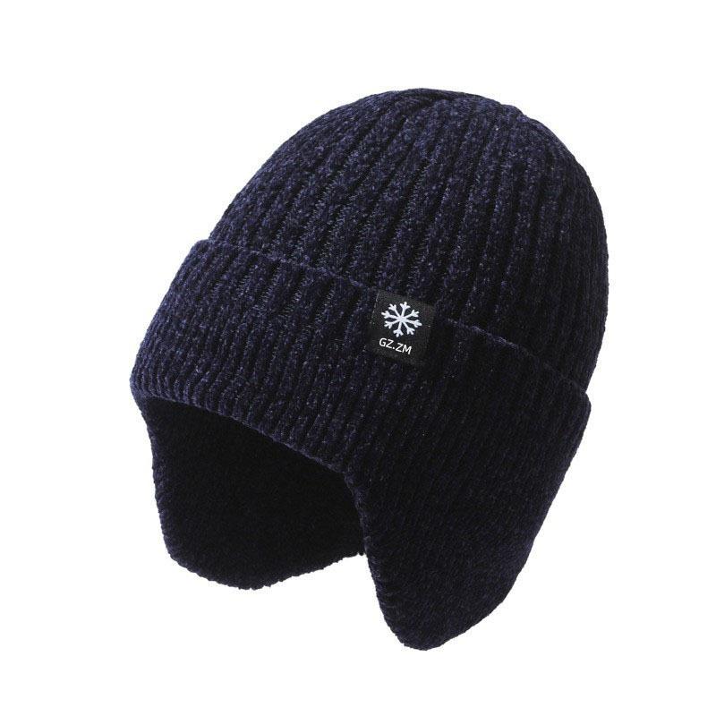 New wool hat men's winter thickened ear protection scarf two-piece suit cycling cold-resistant and warm knitted cold-proof