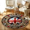 Круглый ковер Union Jack – Матовый полиэстер из хрустального бархата для гостиной, спальни и балкона – Декор для дома в британском стиле