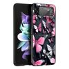 Butterfly Design Hard PC Phone Case For Samsung Galaxy Z Flip 7 6 5 4 Black Cover For Galaxy Z Flip 3 Foldable Shell Fundas Bags
