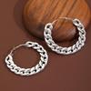 Серьги в европейском и американском стиле с яркими геометрическими кругами: Высококачественный панк-дизайн с толстыми цепными элементами
