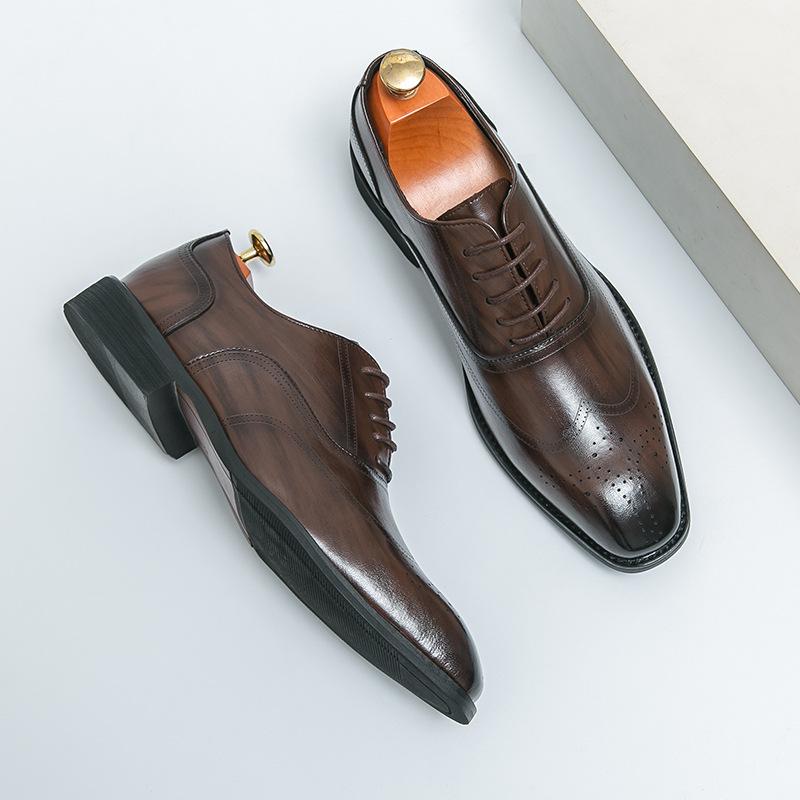2024 new men's shoes large size new leather shoes fashion British style pointed leather shoes trend casual leather shoes men