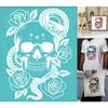 2pcs Self-Adhesive Silk Screen Printing Stencil for Painting on Wood DIY Decoration T-Shirt Fabric Skull 220x280mm