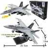 Модель самолета в масштабе 1/72 F/A-18F Super Hornet VFA-2 Истребитель Самолетик игрушка детские игрушки для мальчиков модель из АБС-пластика Подарок