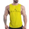 Four Seasons Adult Men'S Fitness Outdoor Crew-Neck Vest Creative Ecg Print 2d Breathable Comfortable Sports Sleeveless Shirt