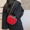 Girl Crossbody Bag Cute Apple PU Personality Women Shoulder Bag Simple Small Satchel Cartoon Shaped Coin Purse CLE