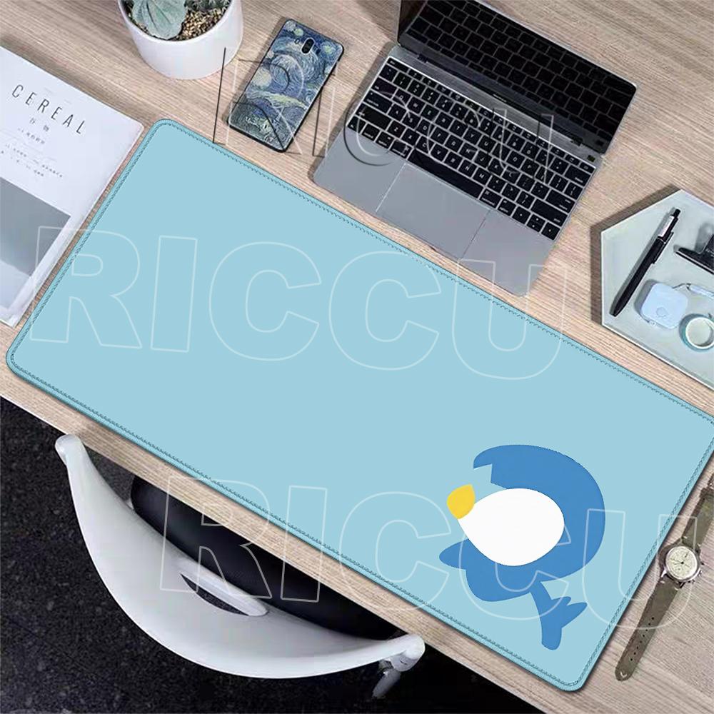 Large Mouse Pads XXL Anime P-pokemon Piplup Gaming Table Mats Kawaii Carpet Gamer Keyboard Non-slip Aesthetics Lockedge Desk Rug