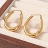 Осенние и зимние серьги из титановой стали, позолоченные серьги U-образной формы из нержавеющей стали, преувеличенный дизайн, персонализированные модные серьги