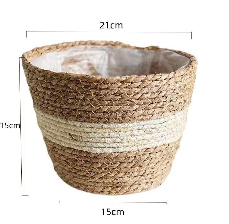 Плетеный цветочный горшок из травы, корзина для растений, корзина для цветов, комнатный цветочный горшок, сад, декоративные цветы, растения, корзина для хранения, использование