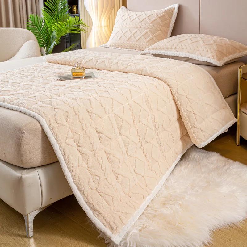 Зимний теплый толстый наматрасник, флисовое покрывало, мягкий нескользящий тонкий татами, простыня для домашнего общежития, чехол для матраса