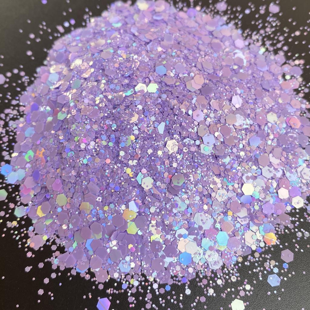Popular Bulk Polyester Chunky Mixed Iridescent Pink Glitter for Tumbler Snow Globes Nails Face Cosmetics Glitter