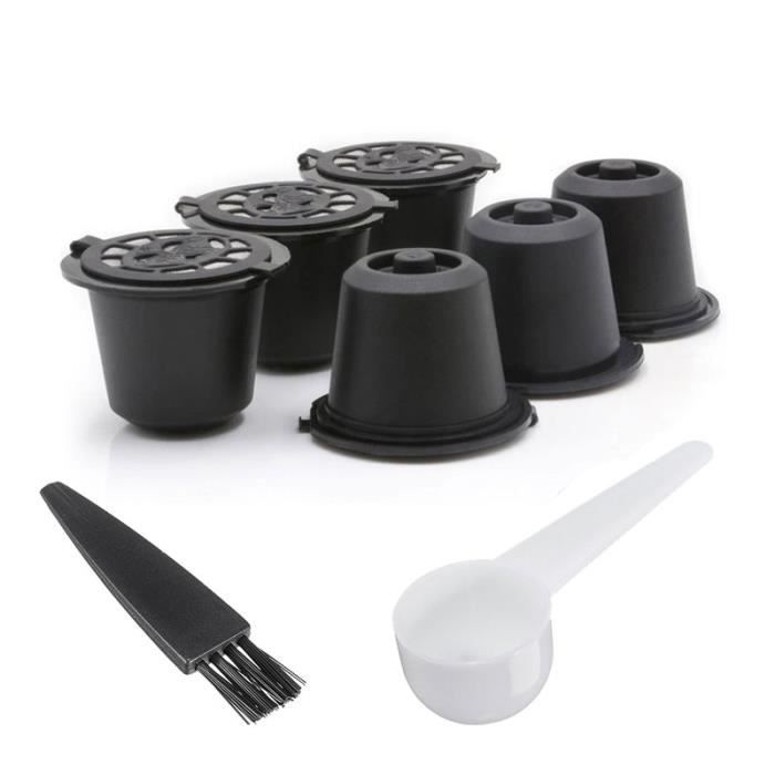 Rechargeable Capsules - SHOP-STORY - Compatible Nespresso - 6 Pieces - Black - Ecological