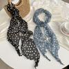 High-end Small Scarf Retro Cashew Polka Dot Striped Rose Silk Scarf Femininity Light Luxury Fashion Versatile Streamer