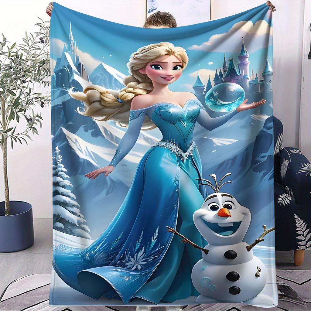 Фланелевый плед Холодное сердце Эльза Анна Олаф Мультяшный Мягкий Плед для Детской Спальни Дивана Уличного Кемпинга Рождественский Подарок на День Рождения для Ежедневного Использования