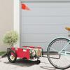 VidaXL Bicycle Trailer, Transport Cart with Hitch Bar, Bicycle Trailer with Flag for Luggage, Red 94181