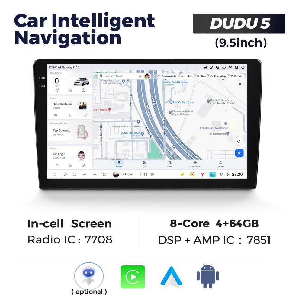 DUDUAUTO DUDU 7 DUDU7 Android 13 Wireless CarPlay Auto Universal 9.5" 10.36" Car Radio Multimedia Player GPS Intelligent System