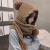 In 1 Hat And Scarf Set Winter Knitted Hooded Scarf