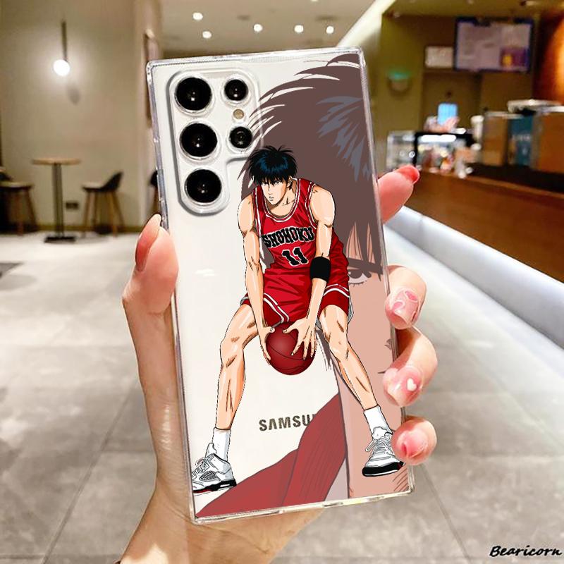 Slam Dunk Boy Anime For Samsung S23 S22 S21 Ultra S20 FE Pro Lite S10 S9 S8 Plus 5G Transparent Phone Case Cover