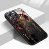 Чехол для телефона для iPhone 17 16 15 14 Pro Max 13 12 11 16E 17 Air 7 8 Plus XR XS X Модный Арт Цветочный узор Закаленное стекло