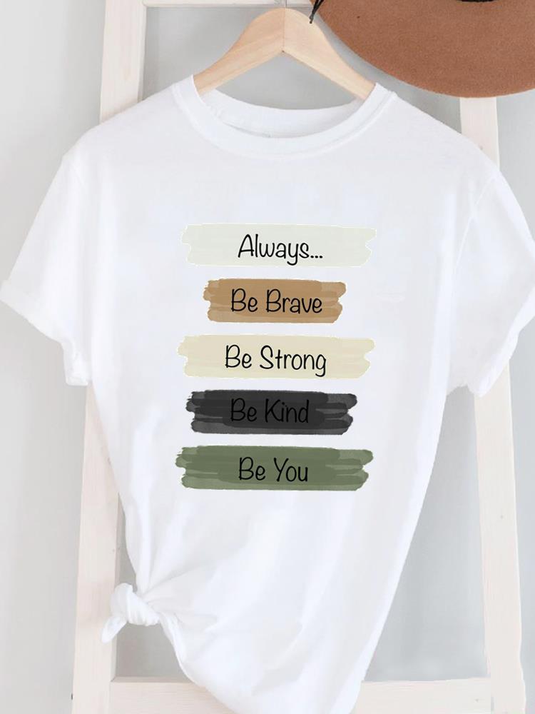 (Asian Size) Love Style 90s Cute Women's Top T Female Print Short Sleeve T-shirts Fashion O-neck Casual Clothing Graphic Tee