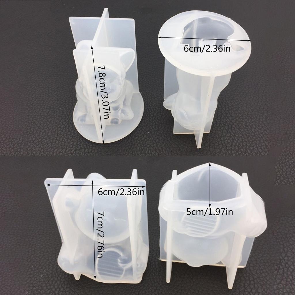 Handicrafts Earrings Danglers DIY Mold 3D Bulldog Lucky for Cat Necklace Pendant Silicone Mold Keychain Pendant Casting