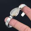 925 Sterling Silver Pear Montana Agate Gemstone New Crescent Moon Bangle Jewelry