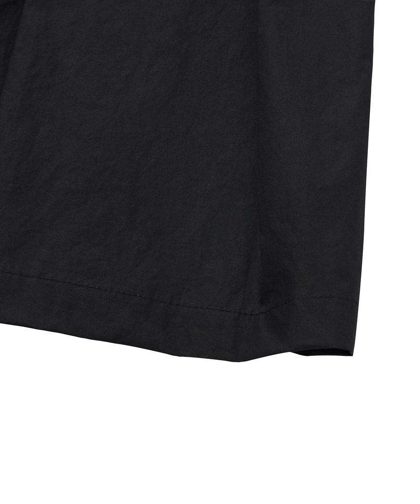 Cotton Bell Pleated Skirt Dress - Black