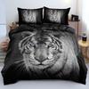 3D Tiger Bedding Set King Queen Full Twin Size Brown Animal Duvet Cover Jungle Wildlife Comforter Cover Polyester Quilt Cover