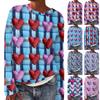 Women's Fashion Round Neck Casual Long Sleeve Cute Printed Woolen Knit Pullover Sweater Top