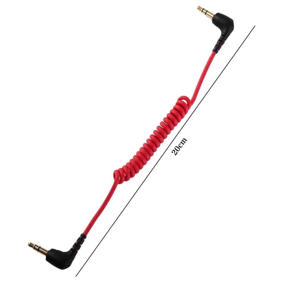 Adapter Cable Microphone to Camera Spring 3.5mm Cable Coiled Microphone Cable TRS to TRS Cable