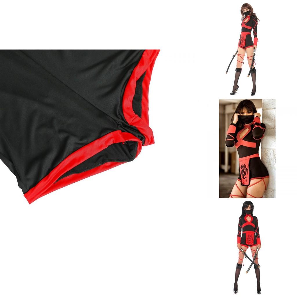 Стильный женский комбинезон для косплея ниндзя для костюма на Хэллоуин и вечеринки