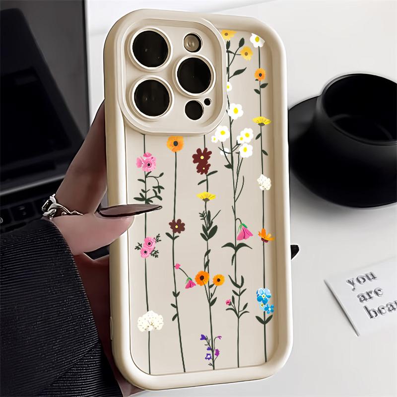 Чехол-органайзер Dark Floral Meadow для телефона iPhone 17 16 15 14 13 12 11 Серии Pro Max Plus Двухслойная защита