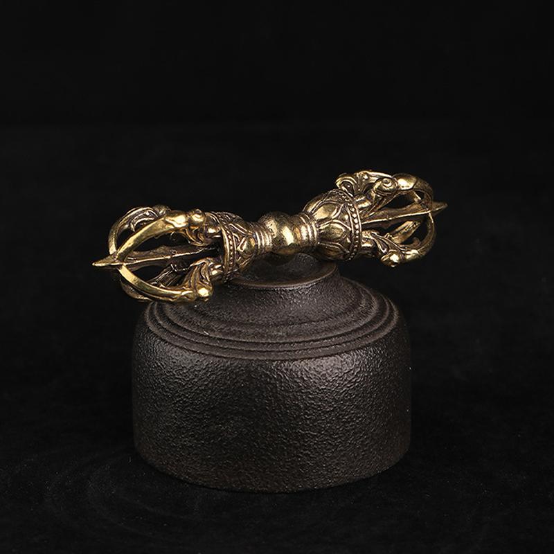 Винтажная латунная миниатюрная фигурка пестика для фэн-шуй, домашний декор, буддийский магический пестик, бронзовые украшения