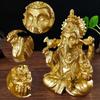 Gold Lord Ganesha Statue Sculpture Big Resin Ornaments Hindu Elephant God Buddha Statues Figurine Home Decoration Lucky Gifts