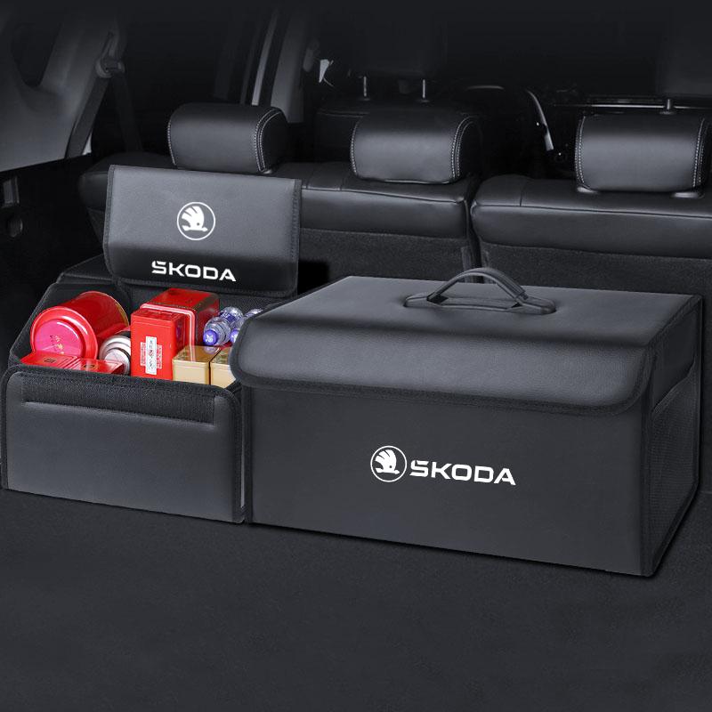 HFB4 Foldable Car Trunk Organizer Box Storage Tidying Bag For Skoda Yeti Kamiq Kodiaq Karoq Octavia Fabia Rapid Vrs Mk3 Superb A5 A6