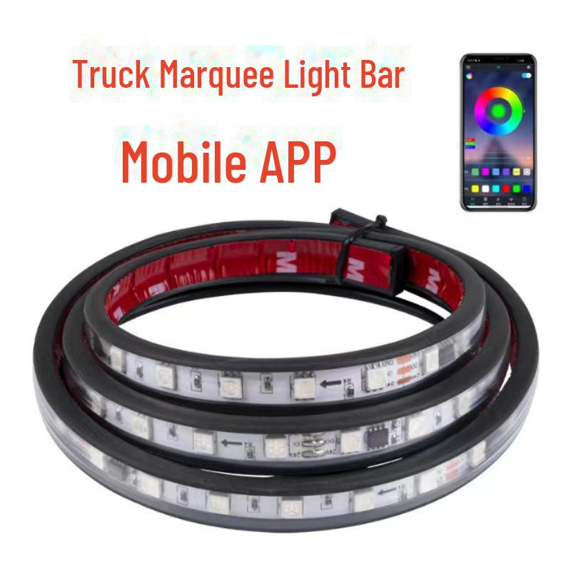 24V Truck Sun Visor Marquee Light Bar - Decorative Center Grid Streamer and Warning Atmosphere Light