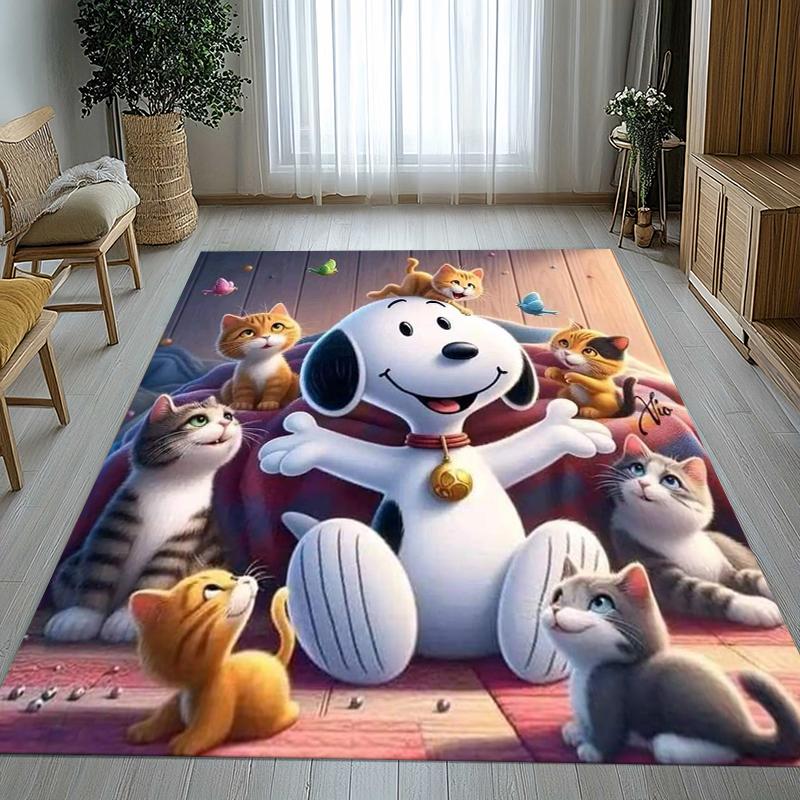 Милый мультяшный пес Снупи Коврик для гостиной Нескользящий Ковер для спальни Детской игровой комнаты Дивана, Домашний декор Коврик для входа Подарок