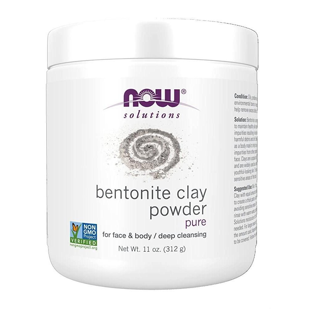 (now Foods) NOW Solutions Bentonite Clay Powder Pure Powder for Face and Body Suitable for Oily Problem Skin 11 Oz (325 Ml) 1 Pack