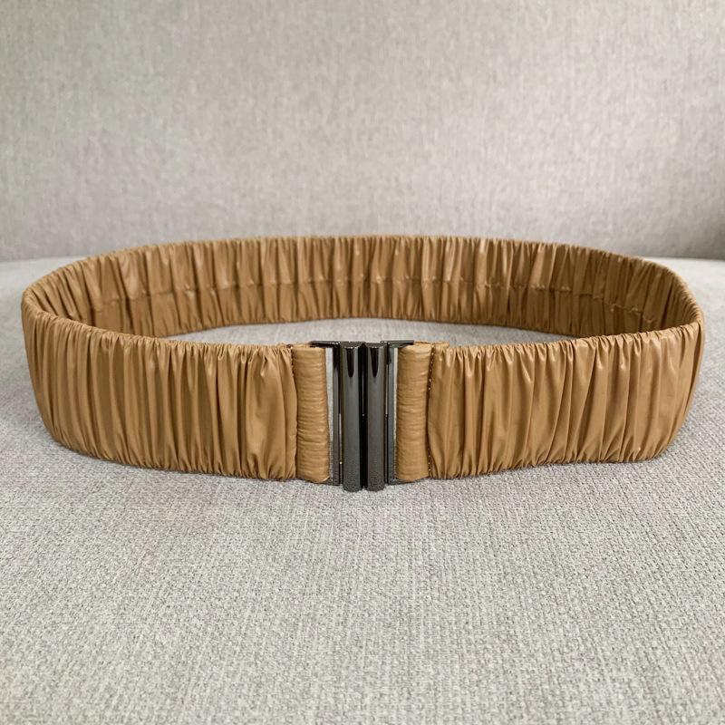Новая пуховая ткань, гладкий эластичный пояс, плиссированная эластичная поясная вставка, женский широкий пояс-стотник с пухом
