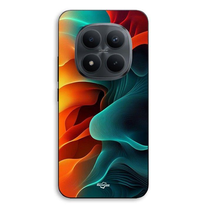 Coque de téléphone - MANIACASE - Xiaomi Redmi Note 15 Pro Plus 5G - Texture abstraite - Orange et bleu - Silicone TPU
