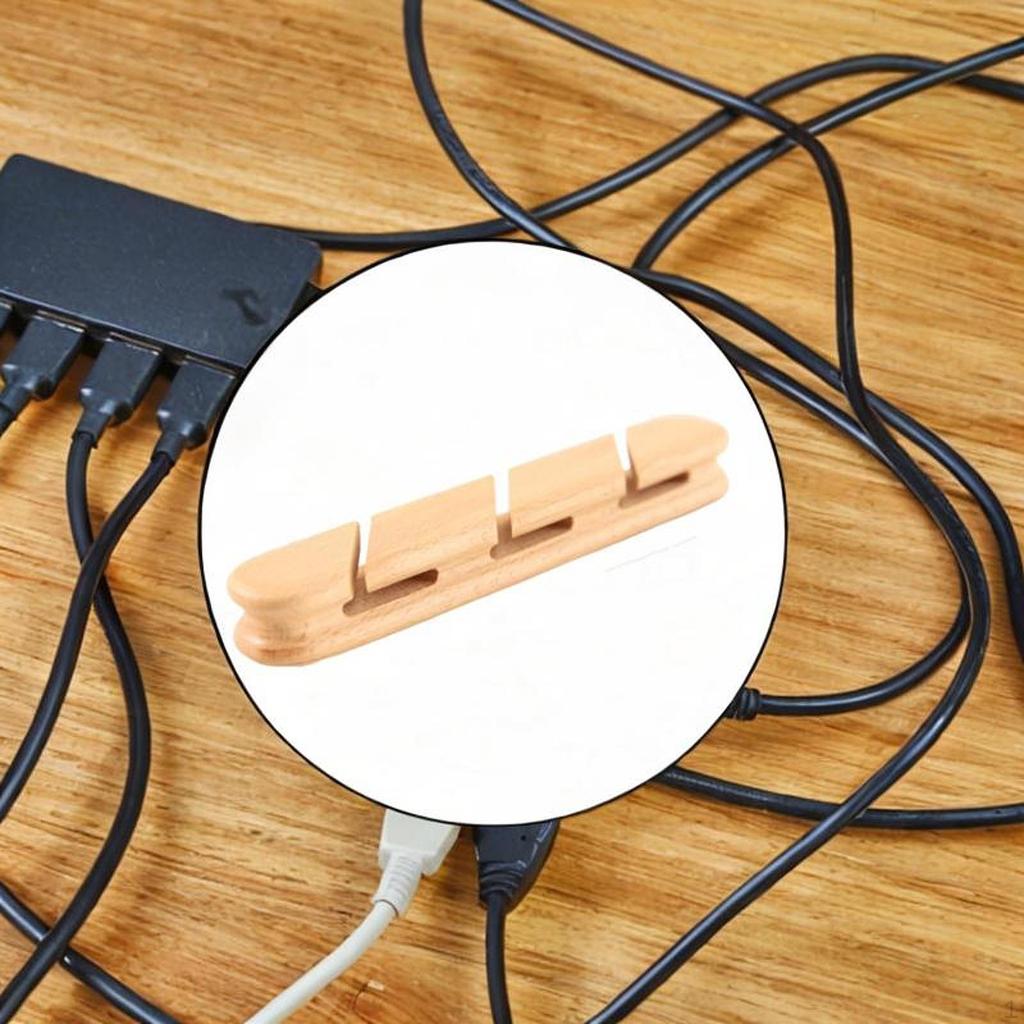 Держатель для управления кабелями, зажимы, деревянные многоцелевые держатели для шнуров, органайзер для зарядки через USB