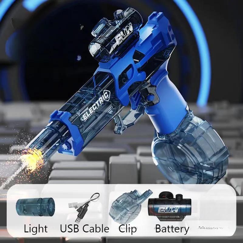 Electric Water Gun Cool Light Full Automatic Water Spray Pistol Summer Outdoor Sports Toy Pool Water Gun Children Gifts