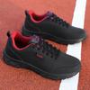 Men's Running Shoes Black PU Upper Flat and Comfortable Walking Shoes Lightweight and Wide Footed Casual Sports Leather Shoes